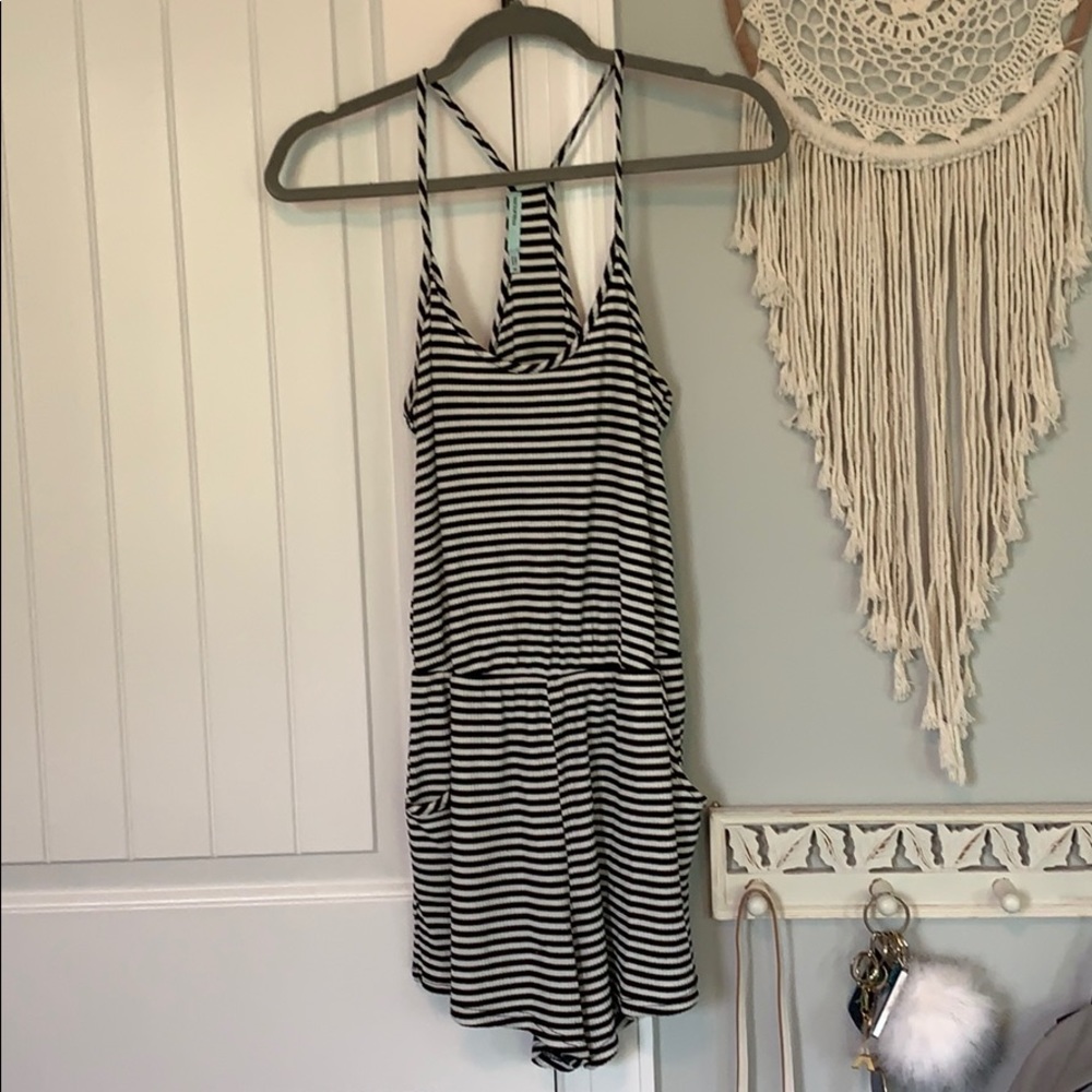 very flowy striped romper